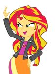  clothed clothing cyan_eyes equestria_girls equine female friendship_is_magic hair horn human leather_jacket mammal my_little_pony plain_background solo standing sunset_shimmer_(eg) sunset_shimmer_(mlp) transparent_background two_tone_hair 