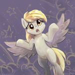  blonde_hair derpy_hooves_(mlp) equine female feral friendship_is_magic fur grey_fur hair horse karol_pawlinski looking_at_viewer mammal my_little_pony open_mouth pegasus pony smoke solo standing stars tongue wings yellow_eyes 