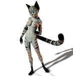  alpha_channel anthro arm_hold blue_eyes breasts cat feline female kung_fu_panda long_tail mammal nude plain_background plane_background pose solo song song_(character) standing transparent_background unrealfox 