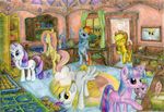  applejack_(mlp) blonde_hair blue_eyes chief_hat cowboy_hat cub cutie_mark derpy_hooves_(mlp) dinky_hooves_(mlp) dragon equine female feral fluttershy_(mlp) food freckles friendship_is_magic fur green_eyes group hair hat holyandrew horn horse kitchen magic male mammal muffins my_little_pony pegasus pink_hair pony purple_eyes purple_hair rainbow_dash_(mlp) scalie spike_(mlp) unicorn watching white_fur wings young 