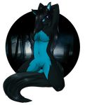  alpha_channel anthro arm_behind_head armpits black_fur black_hair black_lips black_sclera blue_fur blue_nose breasts canine cat cute cyan_fur cyan_nose darkness detailed feline female fog forest fox fur glowing glowing_eyes hair hair_over_eye kneeling lips long_hair looking_at_viewer mammal multicolor_fur navel no_nipples no_pussy perky_ears photo_background pink_eyes pose purple_eyes seductive smile solo spread_legs spreading sukaberry tail_between_legs tree trinity trinity_foxxen two_tone_fur 