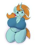  anthro anthrofied big_breasts blush breasts chubby cleavage clothed clothing crossgender cute equine female friendship_is_magic horn looking_at_viewer mammal my_little_pony open_mouth pose sbshouseofpancakes skimpy snips_(mlp) solo thighs thong unicorn 