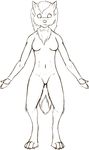  anthro breasts canine claws creepy digipixelfluff digitigrade female four_toes front hair mammal nude sketch the-howler 