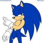  balls black_eyes black_nose black_skin blue_hair blue_penis blue_skin flaccid gloves green_eyes habbodude hair happy hedgehog hi_res looking_at_viewer male mammal nude penis pink_penis pink_skin pinkthehedgehog2 pinkthehedgehog_(artist) plain_background quills raised_arm rodent sega smile solo sonic_(series) sonic_the_hedgehog standing teeth uncut vein white_background white_eyes 