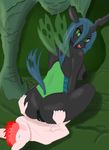  aegwinn anthro anthrofied changeling duo equine female friendship_is_magic horn horse mammal my_little_pony open_mouth pegasus pony pussy queen_chrysalis_(mlp) smile unicorn wings 