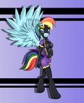  anthro anthrofied equine eyewear female friendship_is_magic hair horse looking_at_viewer mammal multi-colored_hair my_little_pony pegasus pony purple_eyes rainbow_dash_(mlp) rainbow_hair shadowbolts_(mlp) smile solo sunglasses wings xorza 