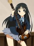  akiyama_mio bad_id bad_pixiv_id bangs bass_guitar black_hair blunt_bangs hime_cut instrument k-on! long_hair rutarou school_uniform solo 