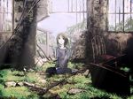  bad_id bad_pixiv_id chair grass original short_hair solo table yoshidaworks 