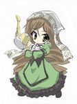  brown_hair dress fthgn338 heterochromia long_hair lowres rozen_maiden solo suiseiseki watering_can 