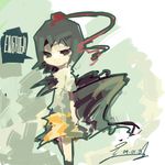  bad_id bad_pixiv_id black_hair black_wings fuukadia_(narcolepsy) hat looking_at_viewer lowres shameimaru_aya short_hair solo tokin_hat touhou wings 