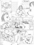  black_and_white comic dialog dj-black-n-white english_text equine facial_hair female feral friendship_is_magic hat horse human male mammal monochrome mustache my_little_pony pony restaurant text 