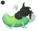  alpha_channel ambiguous_gender changeling cocoon equestria-prevails fangs feral friendship_is_magic grub holes horn lying my_little_pony pillow plain_background sleeping solo transparent_background z 