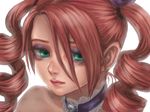  1girl amy_sorel drill_hair green_eyes lipstick makeup morito_leaf9 red_hair solo soul_calibur soulcalibur_iii 