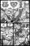  2019 anthro black_and_white borba canid canine clothed clothing comic disney fan_character female fox greyscale hair judy_hopps lagomorph male mammal monochrome necktie nick_wilde rabbit speech_bubble sweat text zootopia 