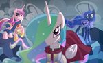  blue_eyes blue_fur cloud clouds equine eyes female feral friendship_is_magic fur hair horn horse kumkrum mammal multi-colored_hair my_little_pony pink_fur pony princess princess_cadance_(mlp) princess_celestia_(mlp) princess_luna_(mlp) purple_eyes royalty white_fur winged_unicorn wings 