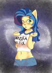  anthro blue_hair english_text equine female freckles friendship_is_magic green_eyes hair horse mammal milky_way_(character) my_little_pony open_mouth pony text the-unicorn-lord tongue two_tone_hair 