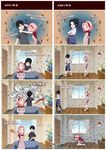  2boys 4koma chinese comic fs_yun haruno_sakura multiple_4koma multiple_boys mundane_utility naruto naruto_(series) naruto_shippuuden sai_(naruto) uchiha_sasuke 