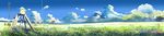  cloud day grass highres kumo_no_mukou_yakusoku_no_basho landscape long_image nature no_humans scenery shinkai_makoto sky tree wide_image 