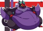 angry bat chubby crouching love_handles navel nintendo noivern nude obese overweight pok&#233;mon pok&eacute;mon puffedup solo talons video_games wings wyvern 