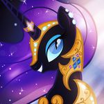  armor blue_eyes cat_eyes equine eyeshadow female feral friendship_is_magic gem gold hair horn horse jewel looking_at_viewer makeup mammal my_little_pony nightmare_rarity_(mlp) piercing pixelkitties pony portrait purple_hair rarity_(mlp) ring slit_pupils smile solo sparkles unicorn 