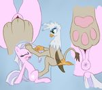 arrkhal avian blush equine female foot_fetish footjob gryphon heartcall horse lesbian mammal my_little_pony pony pulling_hair pussy 