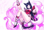  ahri breasts league_of_legends smile solo tail 