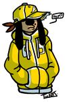  beauty_mark black_nose canine dog floppy_ears gangsta hat hoodie male mammal solo thug tuckdawg 