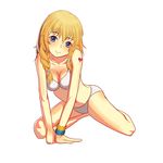  absurdres bad_id bad_pixiv_id bikini blonde_hair blue_eyes bracelet braid enlil hair_over_shoulder heart highres jewelry long_hair original simple_background solo swimsuit tattoo twin_braids white_background white_bikini 