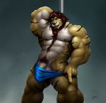  abs anthro astro_(marxeen) balls beard biceps big_balls big_muscles big_penis black_fur body_hair body_markings bodybuilder braford brown_fur chest_tuft clothing facial_hair facial_piercing feline flaccid flexing fur green_background grin hair hairy happy_trail huge_muscles hybrid liger lion looking_at_viewer male mammal markings marxeen muscles nipples nose_piercing nose_ring pecs penis piercing plain_background pole pose presenting pubes red_hair showing_off smile solo speedo standing stripes stripper swimsuit tan_fur teeth thong tiger topless torn_clothing tuft underwear 