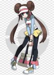  bag blue_eyes brown_hair dadadanoda double_bun full_body long_hair mei_(pokemon) official_style pantyhose pokemon pokemon_(game) pokemon_bw2 raglan_sleeves shorts smile solo twintails visor_cap 