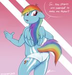  anthrofied breasts butt clothed clothing equine female friendship_is_magic mammal my_little_pony onnanoko paint panties pegasus rainbow_dash_(mlp) side_boob skimpy solo text underwear wings 