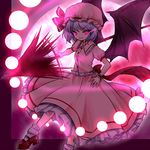  bad_id bad_pixiv_id bat_wings bobby_socks border bow danmaku full_moon glowing glowing_eyes grin hat hat_ribbon hikataso lavender_hair mary_janes mob_cap moon parted_lips puffy_short_sleeves puffy_sleeves red_eyes red_moon remilia_scarlet ribbon shoes short_hair short_sleeves skirt skirt_set smile socks solo spear_the_gungnir touhou wings wrist_cuffs 