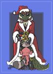  alexis alligator ambiguous_gender anthro christmas crossdressing crotch duo holidays invalid_tag mammal pjs raccoon reptile santa_imposter scalie size_difference sneak_peek zach 