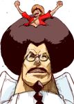  afro bad_id bad_pixiv_id beard black_hair facial_hair glasses hat highres male_focus monkey_d_luffy multiple_boys one_piece open_clothes open_shirt red_shirt scar sengoku_(one_piece) shirt size_difference smile straw_hat 