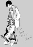  1girl greyscale maid monochrome shannon umineko_no_naku_koro_ni ushiromiya_george 