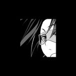  artist_request black_hair character_request frown glasses icon lowres monochrome serious 