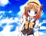  blue_eyes cutlass_(classic_chocolate) fuyou_kaede orange_hair school_uniform short_hair shuffle! solo wallpaper 