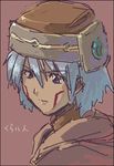  .hack//sign 1boy blue_eyes hat kurou_(niconicorin) looking_back lowres male_focus oekaki silver_hair solo tsukasa_(.hack//) 