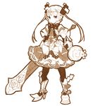  1girl armor dress monochrome mota original solo sword twintail twintails weapon 