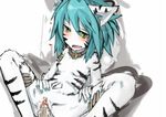  animal_ears blue_hair cat_ears fang furry fuurin_rei henoeno kanenaga lowres sex striped stripes vaginal 