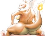  anthro breasts charizard dragon female l1zardman nintendo pok&#233;mon pok&eacute;mon presenting raised_tail reptile scalie side_boob solo video_games wide_hips wings 
