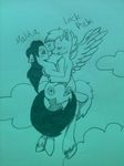  duo equine female flying gender_swapped genderbent grin holding horse hug jackalopedewey lock_pick male malik malika mammal my_little_pony original_character pegasus pony sky sweet_key switched_genders two wings 