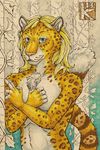  blue_eyes chest_tuft feline female fur hair jaguar kirsch long_hair looking_at_viewer mammal solo topless tuft 