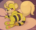  anus butt canine female feral growlithe looking_at_viewer lying mammal nintendo pok&#233;mon pok&eacute;mon pussy red_eyes shiny shiny_pok&#233;mon solo ukkappa video_games wet 