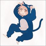  :d ahoge animal_costume artist_request cat_costume fang lowres nonohara_yuzuko open_mouth pink_hair short_hair smile solo yuyushiki 