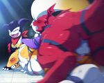  2boys 68 digimon doggystyle furry monster multiple_boys no_humans nude penis renamon sex tail vaginal 
