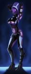  alien big_breasts breasts clothed clothing female glowing_eyes humanoid mask mass_effect pose purple_skin quarian solo tali&#039;zorah_nar_rayya tali'zorah_nar_rayya therealshadman tight_clothing video_games 