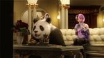  3d alisa_boskonovich animated animated_gif clapping couch happy ling_xiaoyu panda_(tekken) sitting smile tekken tekken_blood_vengeance 