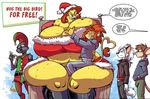  &gt;:c avian big_breasts bird breasts chubby cookie crossdressing female hug huge_breasts hyper hyper_breasts impatient jaeh line male non-mammal_breasts obese oversized overweight santa_imposter thick_thighs voluptuous waiting wide_hips 