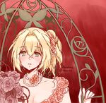  1girl ada_vessalius ai-mu blonde_hair flower green_eyes pandora_hearts solo 